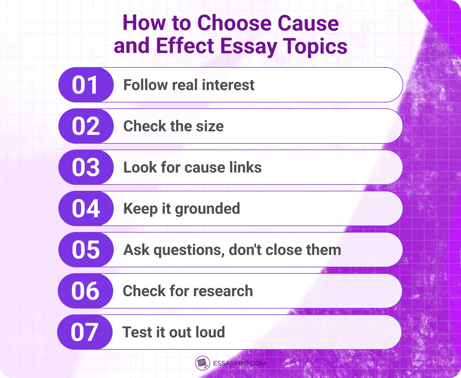 how to choose cause and effect essay topics